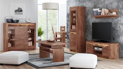 Obrázek produktu pro Nábytek do obývacího pokoje s LED osvětlením CHALAPATA 1 - jasan světlý