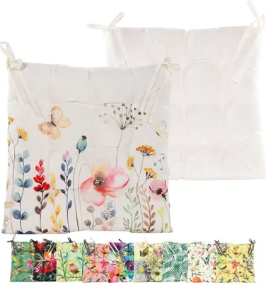 Produktbild von JACK Outdoor Motiv Stuhlkissen 38x38cm Lounge Kissen Auflage Wasserfest Sitzkissen Garten Lotus Effekt, Farbe:Los Blumos