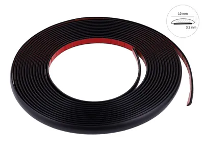 Image de Baguette décorative, noir mat, 12 mm x 8 m (86172