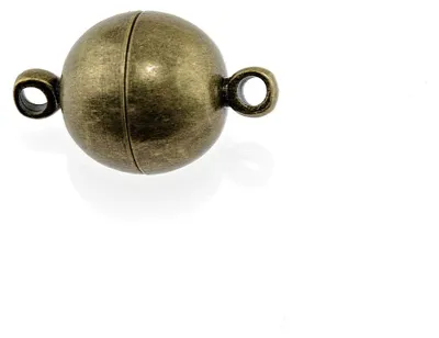 Produktbild von Vintageparts 2 Kugel Magnetverschlüsse Messing antik bronze 9,8mm