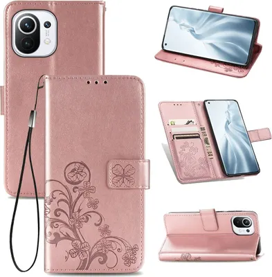 Zdjęcie produktu dla Pokrowiec König Design kompatybilny z etui na telefon komórkowy Xiaomi Mi 11 ze skóry syntetycznej - Etui na telefon komórkowy różowe