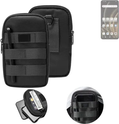 Produktbild von K-S-Trade Holster Gürtel Tasche kompatibel mit FreeYond F9S Handy Tasche Schutz Hülle dunkel-grau viele Fächer, 1x