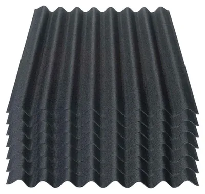 Produktbild von Onduline Easyline Dachplatte Wandplatte Bitumenwellplatten Wellplatte 7x0,76m²  - schwarz