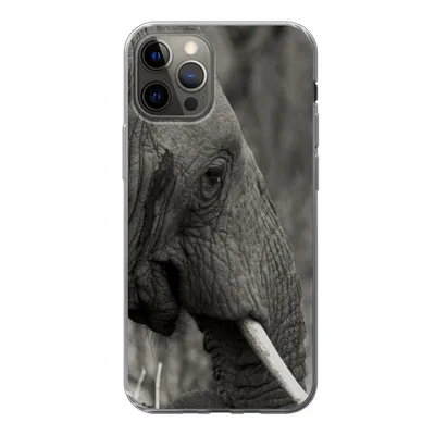 Produktbild von MuchoWow® Handyhülle Schutzhülle Hülle für iPhone 13 Pro Elefant - Tiere - Schwarz - Weiß Silikon Softcase Handy Hülle - Handy-Tasche