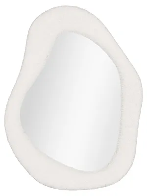 Obrázok produktu pre Nástenné zrkadlo Bosa s bielym rámom s medvedíkom, 46,5 x 61 cm
