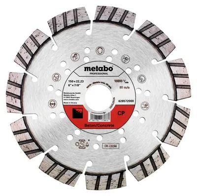 Produktbild von Metabo Diamanttrennscheibe 150x22,23mm, CP, Beton professional