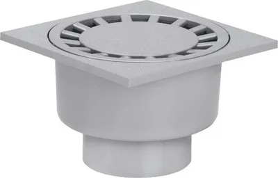 Produktbild von ACO Haus+Hofablauf 200x200mm befahrbar mit senkr. Ablauf Grau DN 75/110 310091