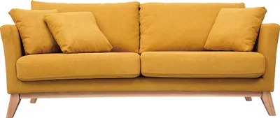 Produktbild von Miliboo - OSLO Skandinavisches 3-Sitzer-Sofa mit abnehmbarem Bezug in Senfsamteffekt OSLO