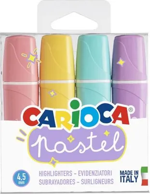 Immagine prodotto di Carioca 43167 evidenziatore 4 pz Punta smussata Menta, Pesca, Viola, Giallo