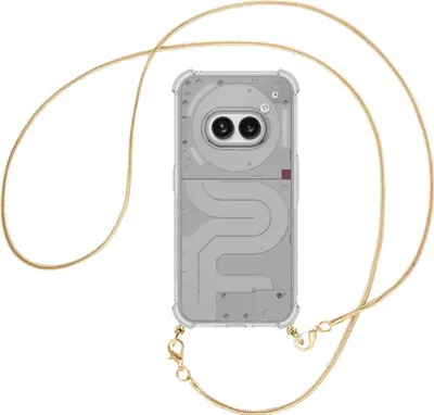 Produktbild von Handykette Backcover-Schutzhülle mit Band (Metall goldfarben) für Nothing Phone (2a) - goldfarbene Snake-Kette