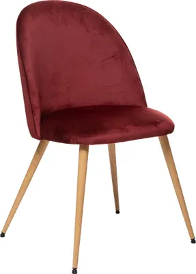 Produktbild von Eazy Living Samt Esszimmerstuhl Nathan Rot - Holz