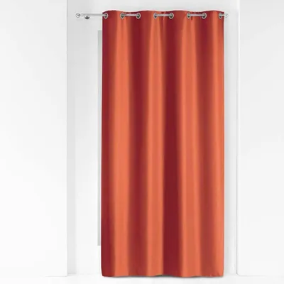 Image de Rideau à 8 oeillets uni - Terracotta - 140 x 280 cm