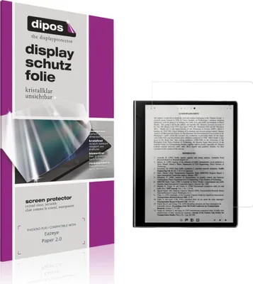 Produktbild von 2x Schutzfolie für Eazeye Paper 2.0 klar Displayschutzfolie Folie Display Schutz dipos