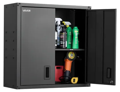 Image de Armoire métallique suspendue, équipée d'une serrure et de étagères réglables, idéale pour le stockage