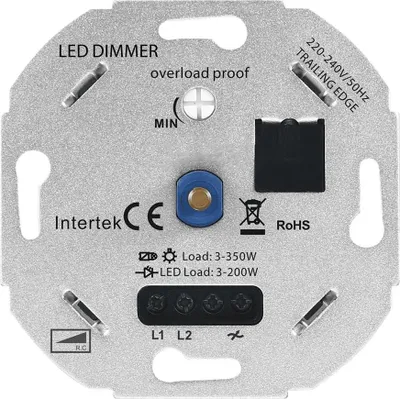 Produktbild von hoftronic Einbau LED Dimmer 3-200W Phasenabschnitt Grau IP20