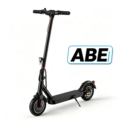 Produktbild von E9TMAX Elektroroller, 10‑Zoll‑Vollgummireifen, 20 km/h, Hinterradfederung, 120 kg, Doppelscheibenbremsen und EBS