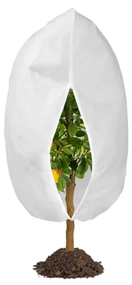 Image de Protection hivernale pour plantes, 190 x 228 cm, protection pour plantes en pleine terre, protection contre le gel pour plantes en pot, avec fermeture éclair et cordon de serrage, pour palmiers et oliviers, voile d'hiver réutilisable, 1 pièce, 70 g/m²