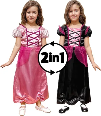 Produktbild von 2in1 Prinzessinkostüm & Hexenkostüm für Kinder Kindergröße: 134-140