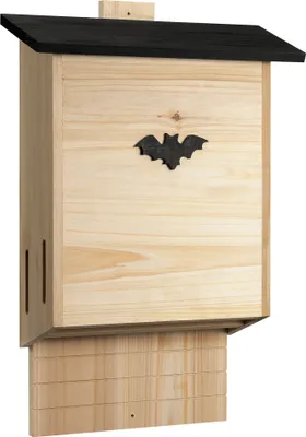 Immagine prodotto di Navaris Bat Box Large - Spaziosa e generosa - Realizzata in legno massiccio - Tetto nero - Decorazione per pipistrelli - Cassetta di nidificazione per pipistrelli -