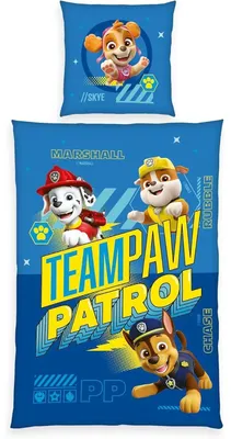 Produktbild von HERDING Paw Patrol Bettwäsche-Set ‘Team Paw’ – 135×200 cm, Linon, Deckenbezug im Lieferumfang enthalten, Kissenbezug enthalten