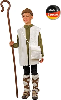 Produktbild von Krippenspiel Kostüm Hirte in Lammfell-Optik für Kinder