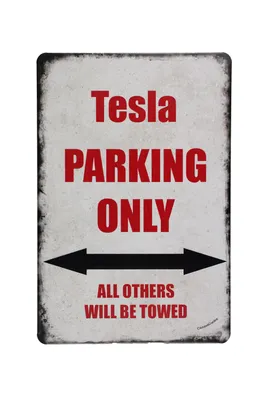 Produktbild von Tesla Parking Only Blechschild 20x30 cm Vintage Metallschild