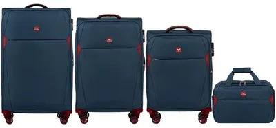 Imagen del producto de Set de 3 maletas DIPPER + bolso de mano Wings, color azul