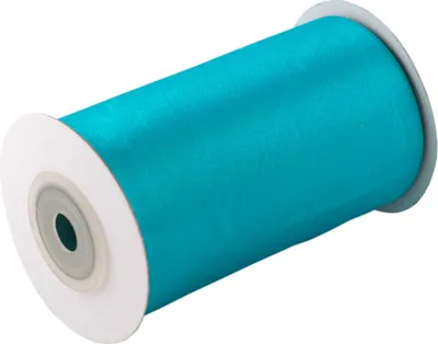 100mm breites, 10m langes, einseitig glänzendes türkisblaues Satinband auf Rolle. Perfekt für Bastelprojekte und Geschenkverpackungen