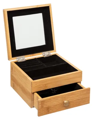 Produktbild von 5five Simply Smart Schmuckkasten mit Schublade, Schmuckbox, Aufbewahrung, Bambus, Samt, 161016