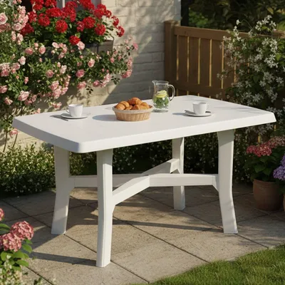 Produktbild von Raspberry - Outdoor Tisch, 138x88x72h cm Weiß, 6 Plätze  Italy