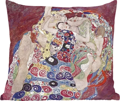Produktbild von MuchoWow® Zierkissen Sofakissen Wohnzimmer Dekokissen 45x45 cm Die Jungfrau - Gustav Klimt - Schlafpolster - Polster für das Sofa