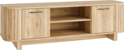 Productafbeelding van Furniture24 TV-kast Formswift Fost232-D108. Lage TV-meubel in Mauvella eikenhout met lamellen