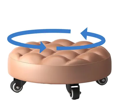 Image de Chaise en cuirPolyuréthanemultifonctionnelle avec roulettes