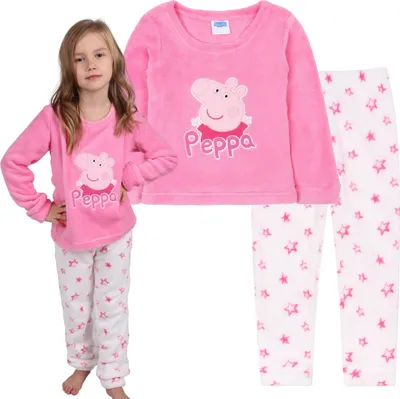 Obrázek produktu pro Peppa Pig Peppa Wutz fleecové pyžamo pro dívky, růžovo-bílé, OEKO-TEX 6-8 let