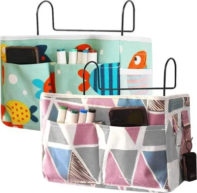 Produktbild von Schlafzimmer-Organisationslösung mit 2 Schlafzimmer-Kommoden und Haken oder Schlafzimmer-Bettgestell-Regal.