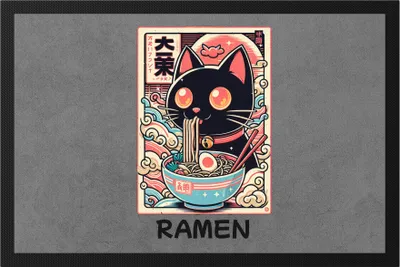 Produktbild von Ramen Fußmatte Manga Otaku Japanisch Kawaii Katze Anime Nudeln