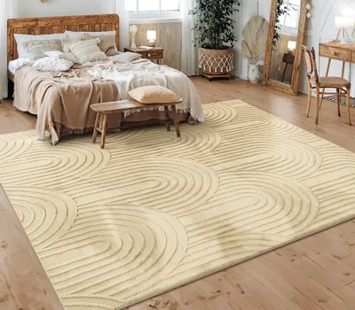 Produktbild von Teppich Wohnzimmer Schlafzimmer Kurzflor Skandinavisches Boho Muster Geometrisch Grösse 200x280 cm