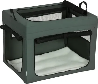 Imagen del producto de Caja de transporte Silecomplaza para perros pequeños, color gris, dimensiones 69x51x51 cm