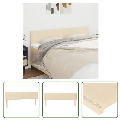 Produktbild von The Living Store Kopfteile 2 Stk. Creme 100x5x78/88 cm Stoff