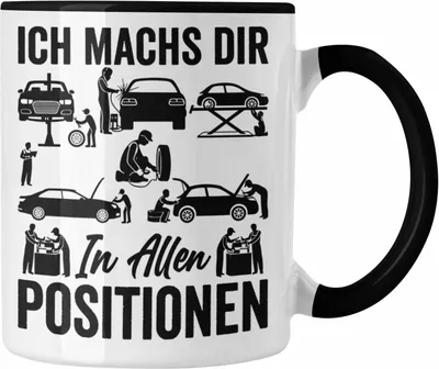 Produktbild von Trendation - KFZ Mechaniker Geschenk MFZ Mechatroniker Ich Machs Dir In Allen Positionen Geschenkidee für Männer KFZ Mechaniker Auto Reperatur Werkstatt (Schwarz)