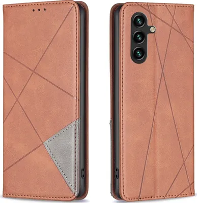 Produktbild von Mobigear Rhombus Slim  Samsung Galaxy A35 Hülle Klapphülle - Braun