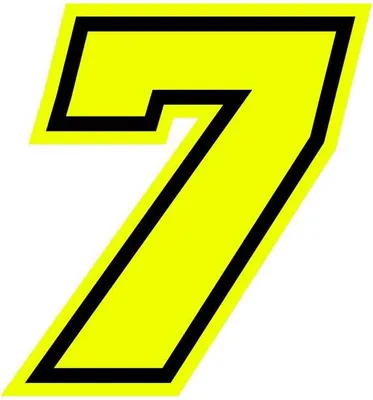 Immagine prodotto di Adesivo numero di gara per Moto "7" Gara Moto GP, giallo fluo, 10 x 9,5 cm