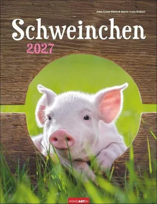 Produktbild von Wandkalender 2027 Schweinchen Fotokalender 30 x 39 cm mit Eintragungsfeldern