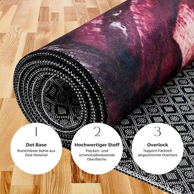 Immagine prodotto di Tappeto antiscivolo moderno, ideale per tappeti, lavabile, colore nero - Spice, dimensioni 100x200 cm