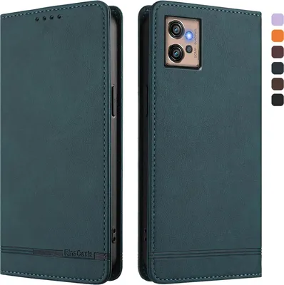Obrázek produktu pro Pouzdro pro Motorola Moto G32, retroPolyuretankožené flip pouzdro s stojánkem a přihrádkami na karty Zelený