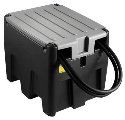 Produktbild von Tragbarer Dieseltank - Mobiler Kraftstoffkanister 220 L - 12 V Transferpumpe 48 L/min - 4 m Gummischlauch - PE Tank für Kraftstofftransport - Schwarz