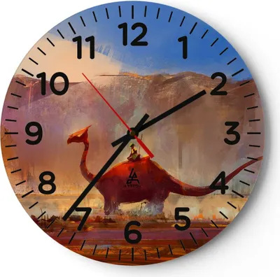Produktbild von Wanduhr - Rund - Glasuhr - Fantasie Märchen - 30x30cm - Schleichendes Uhrwerk - Lautlos - zum Aufhängen bereit - Dekoration Modern - Wanddekoration aus Glas - C4AR30x30-3932