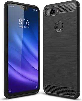 Produktbild von Xiaomi Case Handyhülle Cover TPU Case Schutzhülle Case Handy Bumper Carbon Optik Schale, Farbe:Schwarz, Modell wählen:Xiaomi Redmi 6 Pro