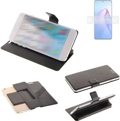 Produktbild von K-S-Trade Schutzhülle kompatibel mit Oppo Reno8 Pro Global Schutzhülle Flip Cover Klapphülle Wallet Case Slim Handyhülle bookstyle schwarz