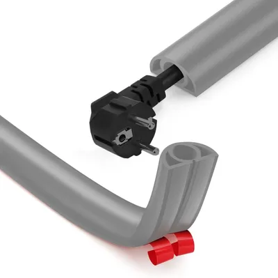 Immagine prodotto di Canalina autoadesiva, 2 metri x 25 mm x 13 mm, protezione flessibile per cavi